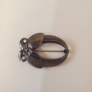 Georg Jensen Vintage Sterling Brooch Cactus Flower #227 Denmark